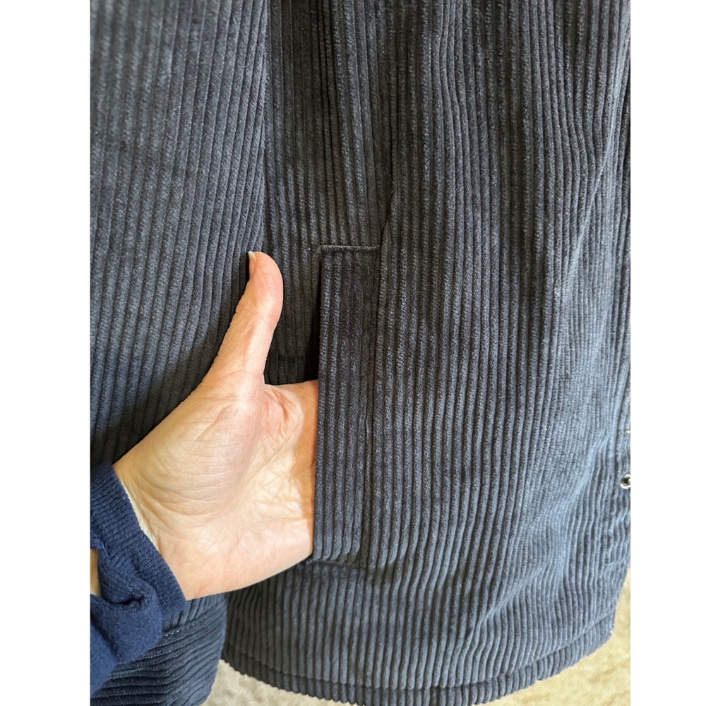 Eddie Bauer Men Black Corduroy Sherpa Lined Shirt Jacket Shacket M Gorpcore NWOT - Picture 5 of 11